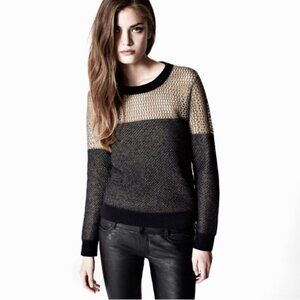 ALL SAINTS Women's EUC Spitalfields Warp Jumper Crewneck Sweater |‎ Size 4